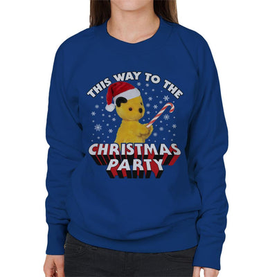 Sooty Christmas This Way To The Christmas Party Women's Sweatshirt-Sooty's Shop