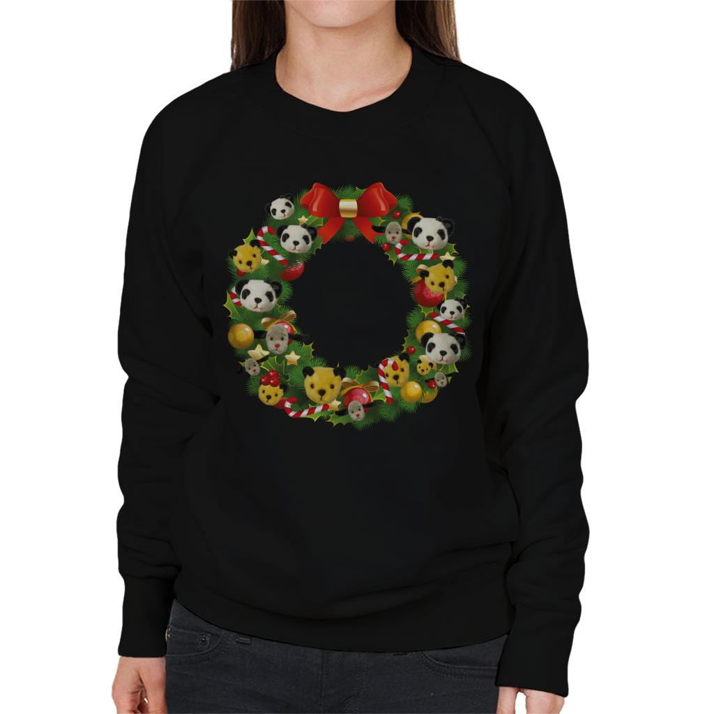 Sooty Christmas Wreath Women's Sweatshirt-Sooty's Shop