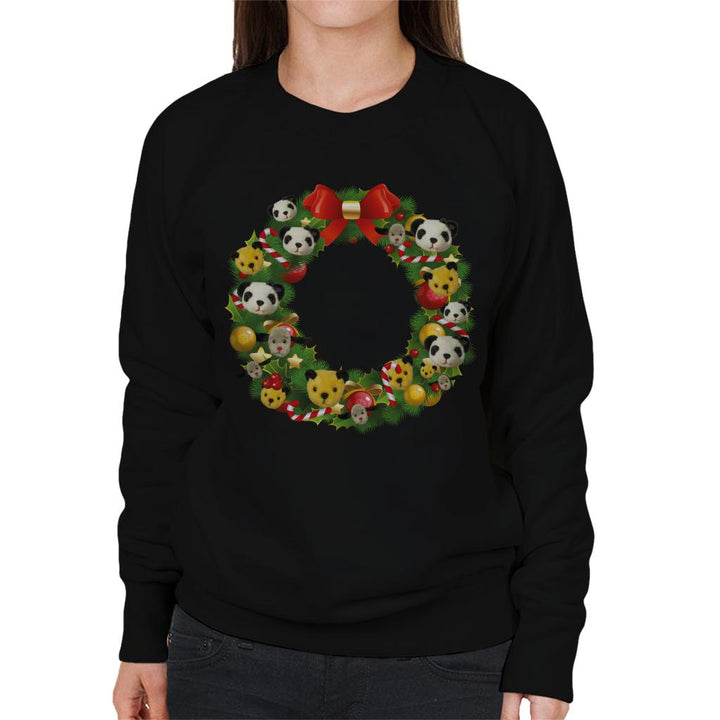 Sooty Christmas Wreath Women's Sweatshirt-Sooty's Shop