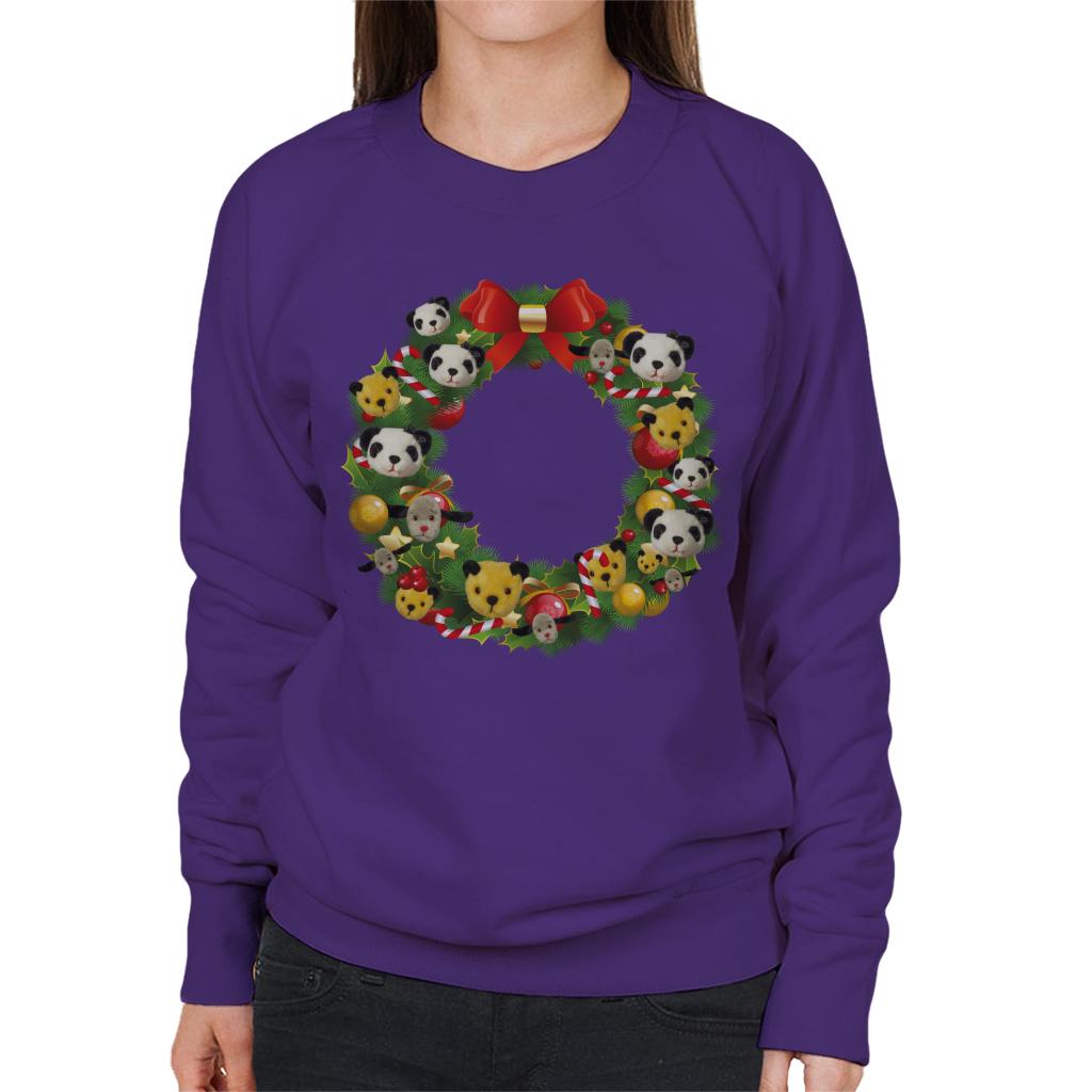 Sooty Christmas Wreath Women's Sweatshirt-Sooty's Shop