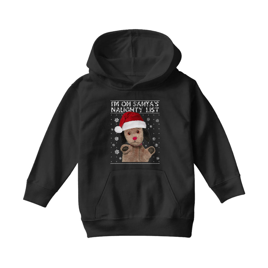 Sooty Sweep On Santa's Naughty List Kids Hooded Sweatshirt