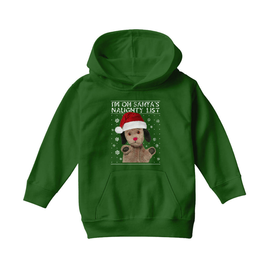 Sooty Sweep On Santa's Naughty List Kids Hooded Sweatshirt