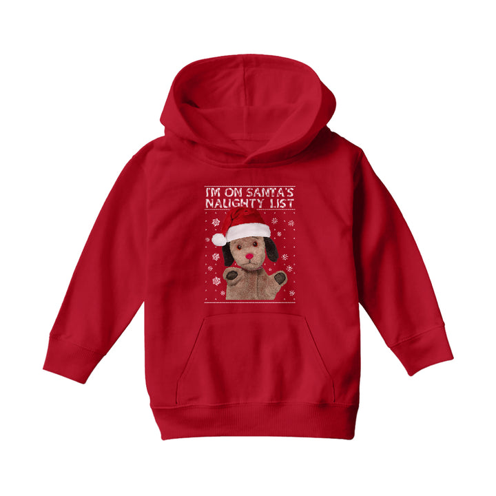 Sooty Sweep On Santa's Naughty List Kids Hooded Sweatshirt
