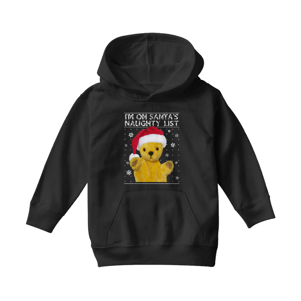 Sooty I'm On Santas Naughty List Kids Hooded Sweatshirt