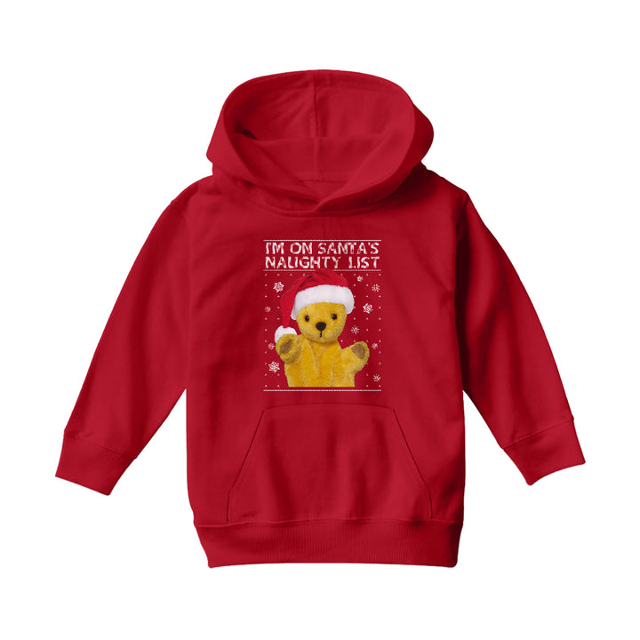 Sooty I'm On Santas Naughty List Kids Hooded Sweatshirt