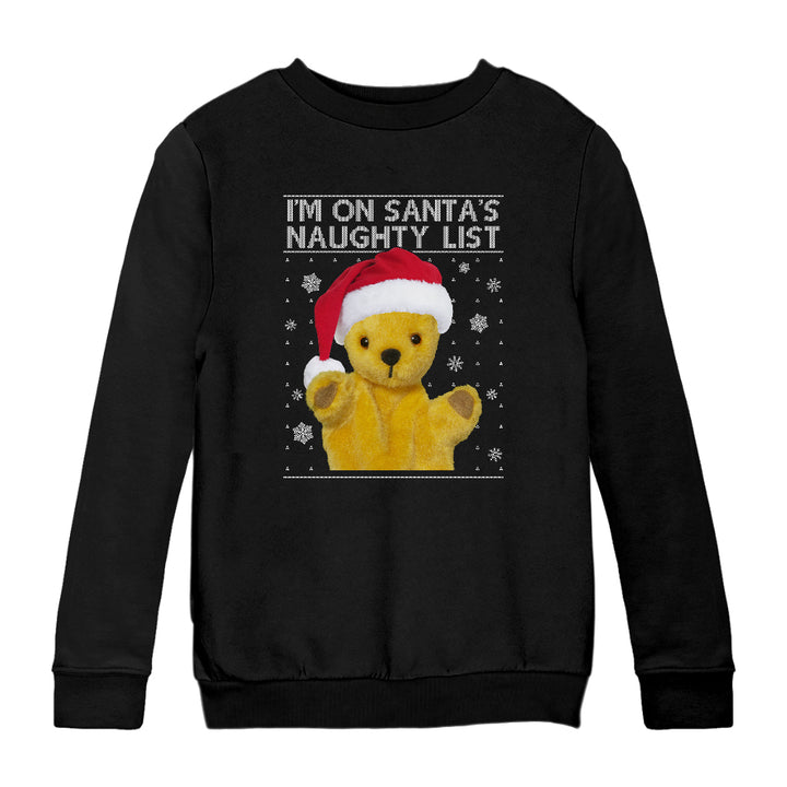 Sooty Christmas I'm On Santa's Naughty List Kids Sweatshirt