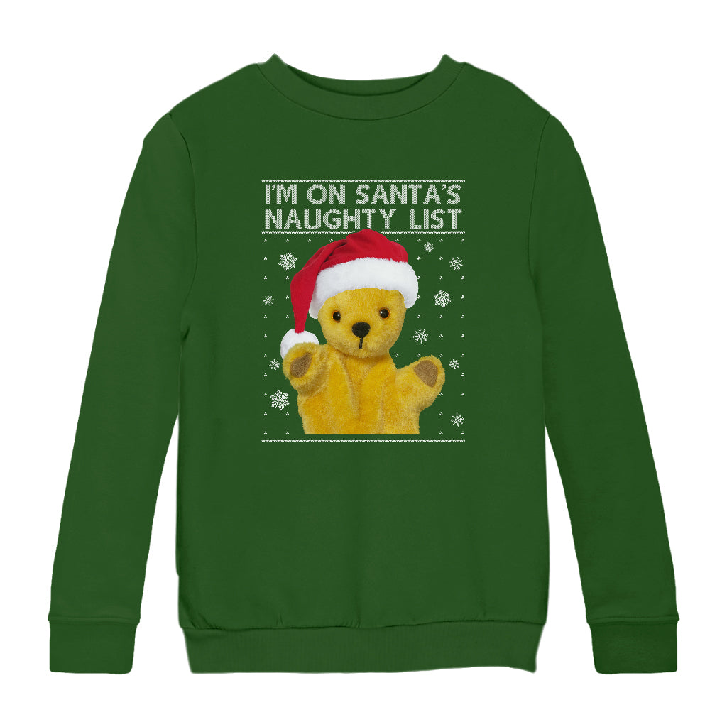 Sooty Christmas I'm On Santa's Naughty List Kids Sweatshirt