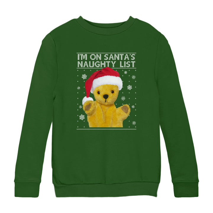 Sooty Christmas I'm On Santa's Naughty List Kids Sweatshirt