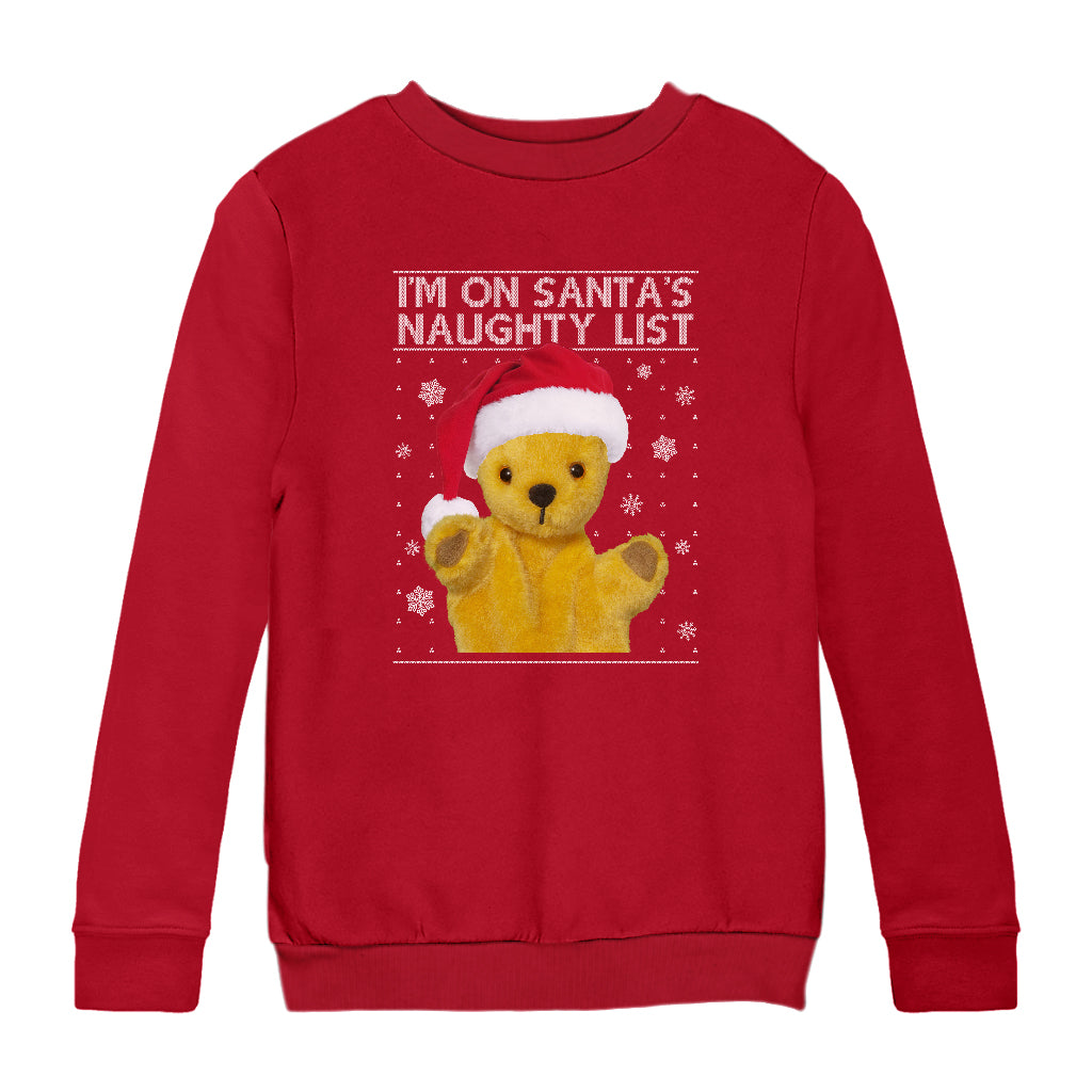 Sooty Christmas I'm On Santa's Naughty List Kids Sweatshirt