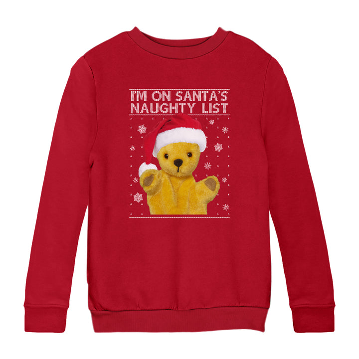 Sooty Christmas I'm On Santa's Naughty List Kids Sweatshirt