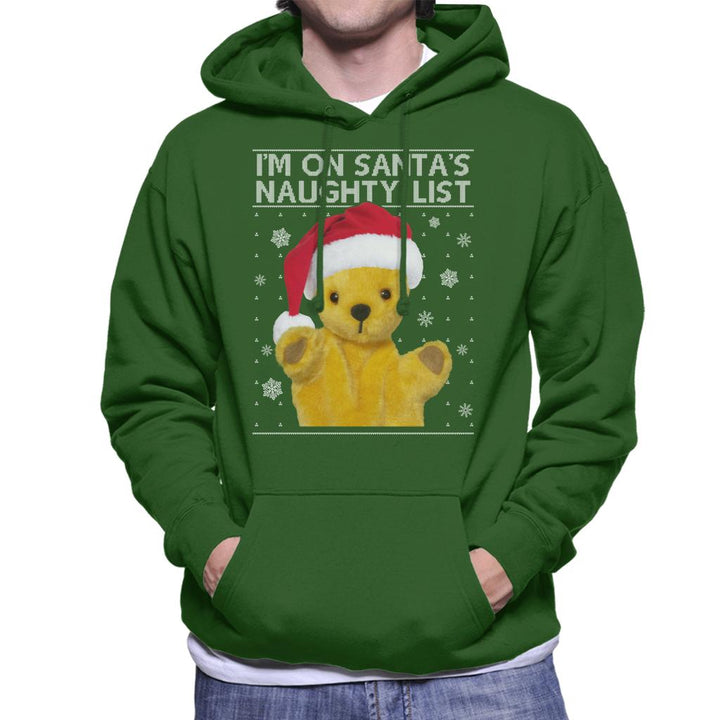 Sooty Christmas Im On Santas Naughty List Men's Hooded Sweatshirt-Sooty's Shop