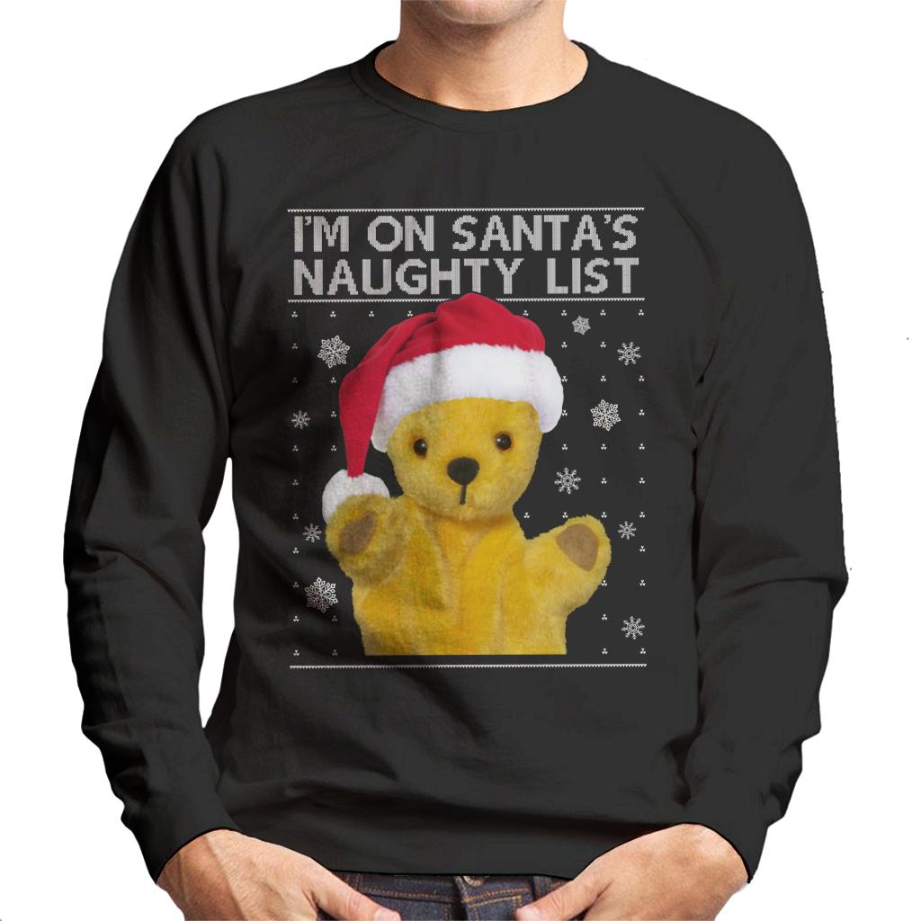 Sooty Christmas Im On Santas Naughty List Men's Sweatshirt-Sooty's Shop