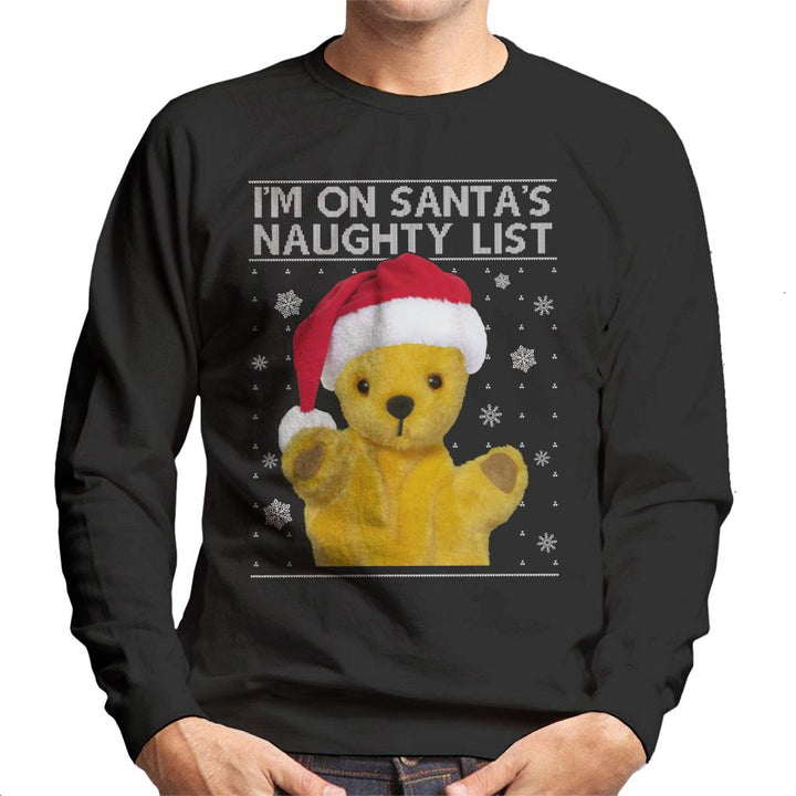 Sooty Christmas Im On Santas Naughty List Men's Sweatshirt-Sooty's Shop