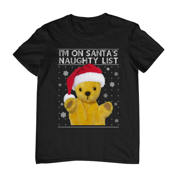 Sooty Christmas I'm On Santa's Naughty List Men's T-Shirt
