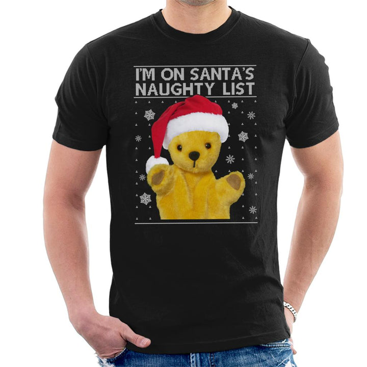 Sooty Christmas Im On Santas Naughty List Men's T-Shirt-Sooty's Shop
