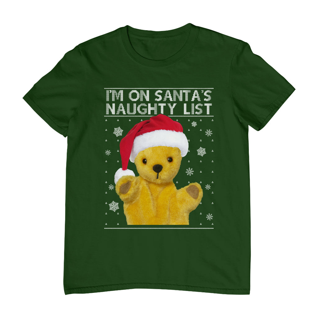 Sooty Christmas I'm On Santa's Naughty List Men's T-Shirt