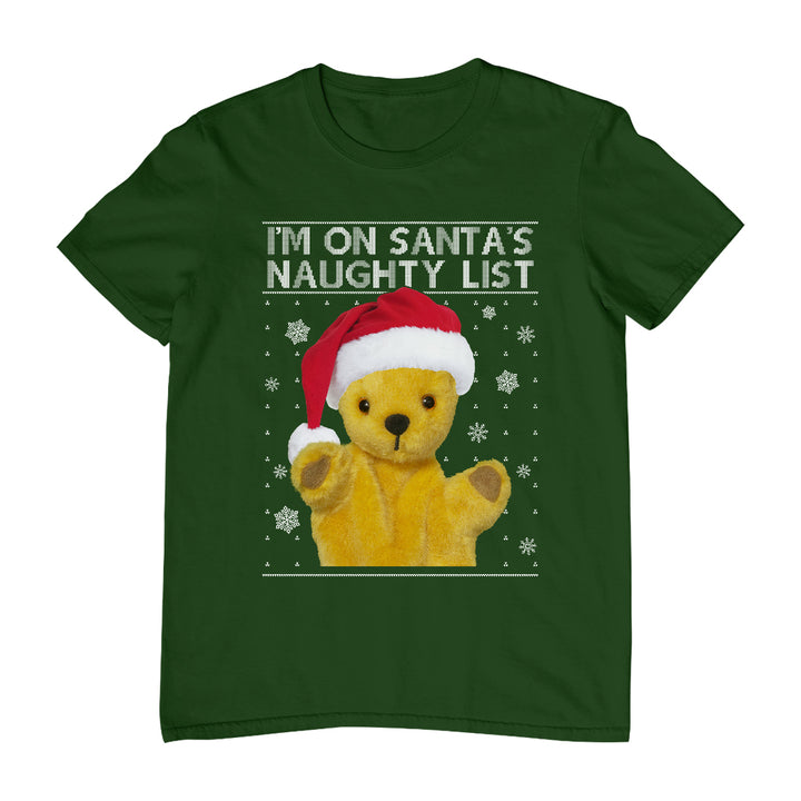 Sooty Christmas I'm On Santa's Naughty List Men's T-Shirt