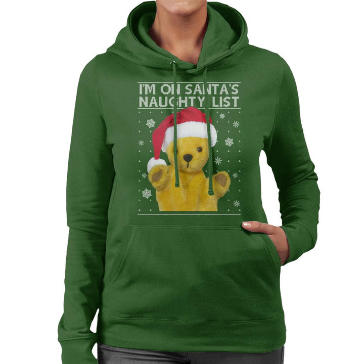 Sooty Christmas Im On Santas Naughty List Women's Hooded Sweatshirt-Sooty's Shop