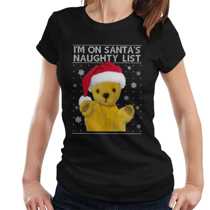 Sooty Christmas Im On Santas Naughty List Women's T-Shirt-Sooty's Shop