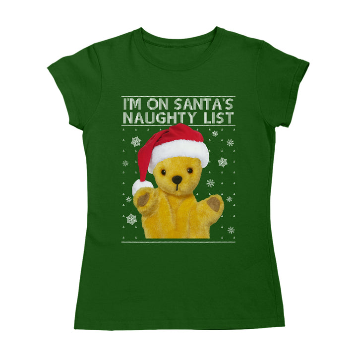 Sooty Christmas I'm On Santa's Naughty List Women's T-Shirt