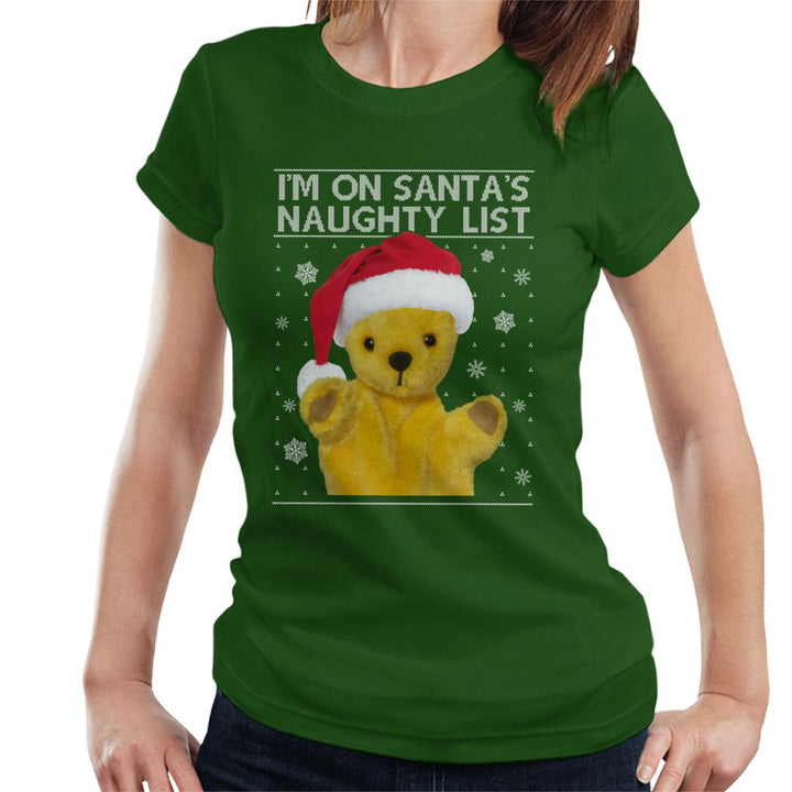 Sooty Christmas Im On Santas Naughty List Women's T-Shirt-Sooty's Shop