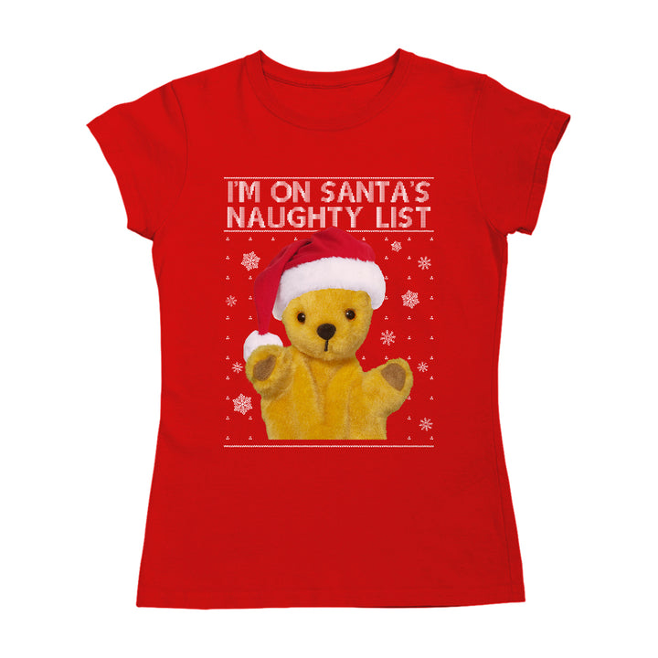 Sooty Christmas I'm On Santa's Naughty List Women's T-Shirt