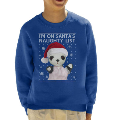 Sooty Christmas Soo Im On Santas Naughty List Kid's Sweatshirt-Sooty's Shop