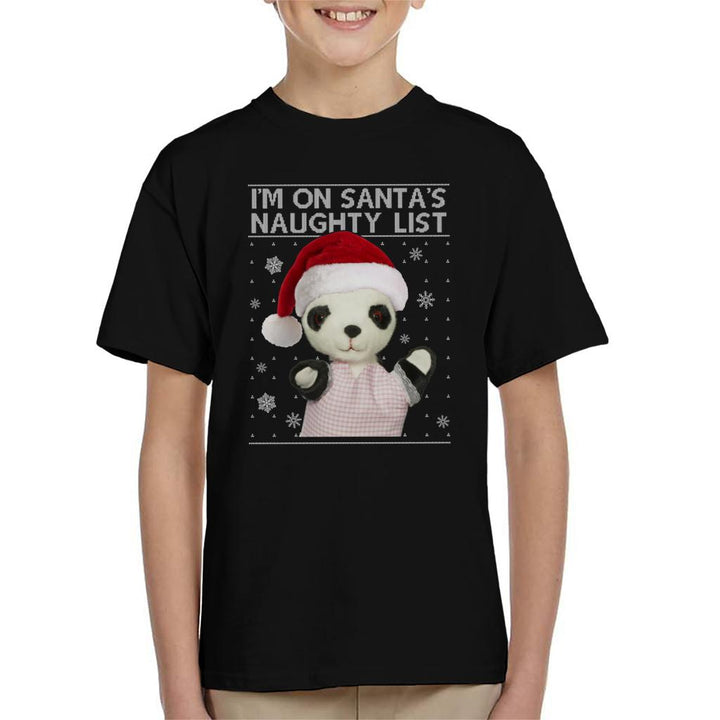 Sooty Christmas Soo Im On Santas Naughty List Kid's T-Shirt-Sooty's Shop