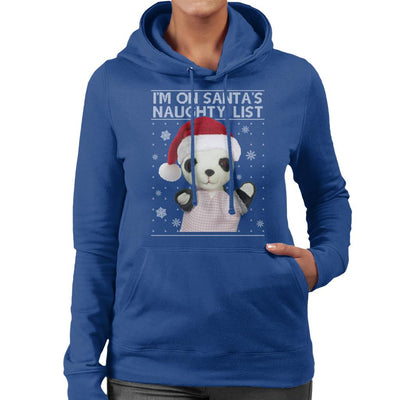 Sooty Christmas Soo Im On Santas Naughty List Women's Hooded Sweatshirt-Sooty's Shop