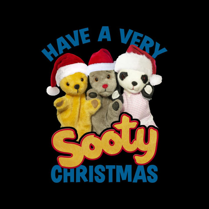 Sooty Christmas Have A Very Sooty Christmas Blue Text Men's Hooded Sweatshirt