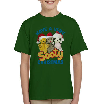 Sooty Christmas Have A Very Sooty Christmas Blue Text Kid's T-Shirt-Sooty's Shop