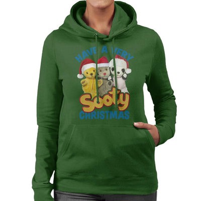 Sooty Christmas Have A Very Sooty Christmas Blue Text Women's Hooded Sweatshirt-Sooty's Shop