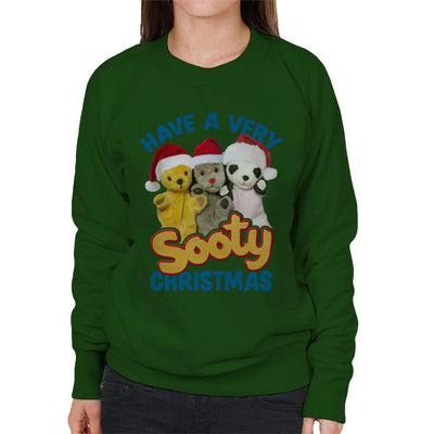 Sooty Christmas Have A Very Sooty Christmas Blue Text Women's Sweatshirt-Sooty's Shop