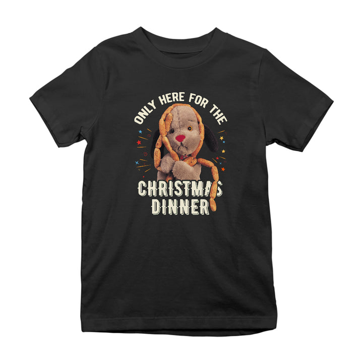 Sooty Christmas Sweep Only Here For The Christmas Dinner Kids T-Shirt