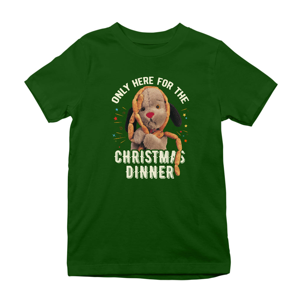 Sooty Christmas Sweep Only Here For The Christmas Dinner Kids T-Shirt