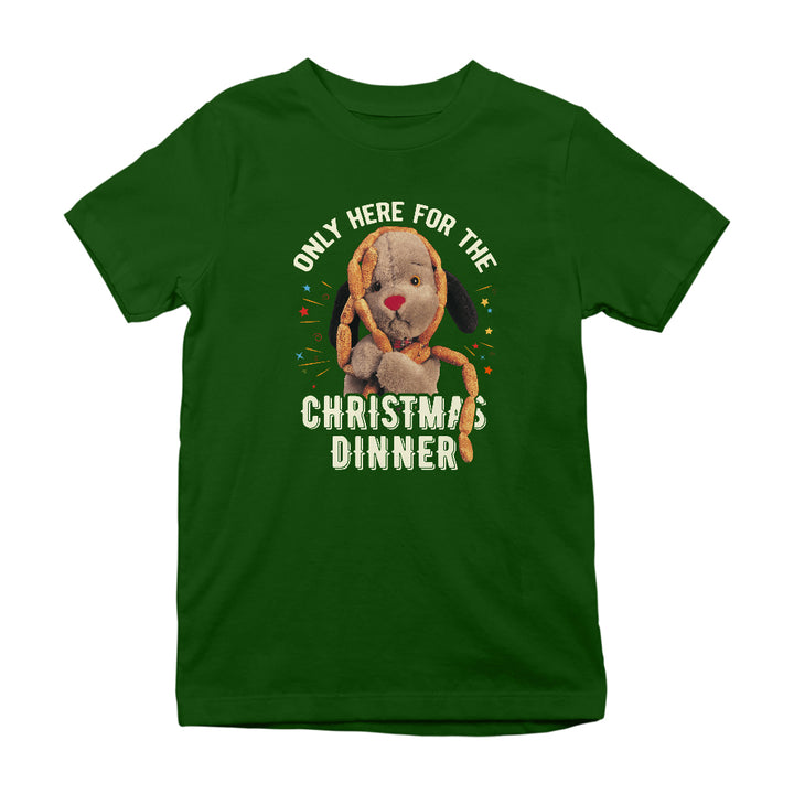 Sooty Christmas Sweep Only Here For The Christmas Dinner Kids T-Shirt