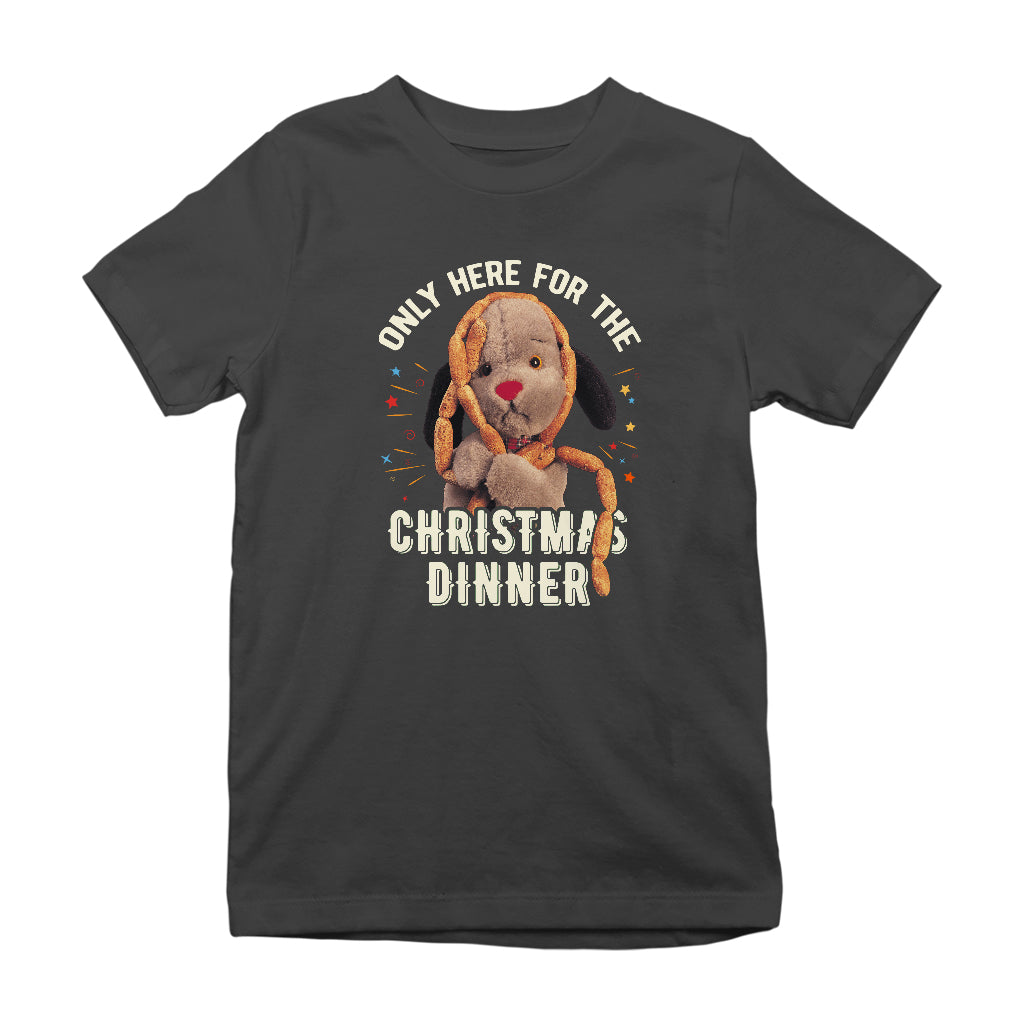 Sooty Christmas Sweep Only Here For The Christmas Dinner Kids T-Shirt