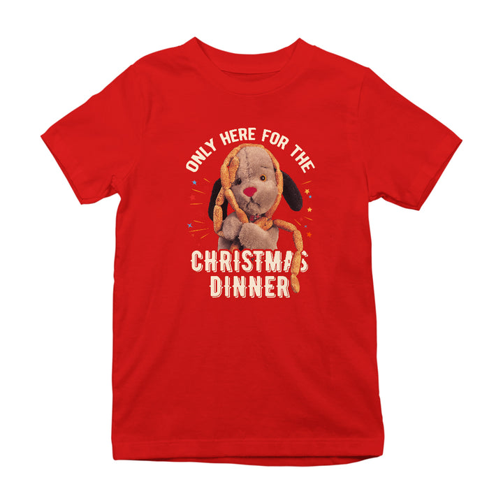 Sooty Christmas Sweep Only Here For The Christmas Dinner Kids T-Shirt