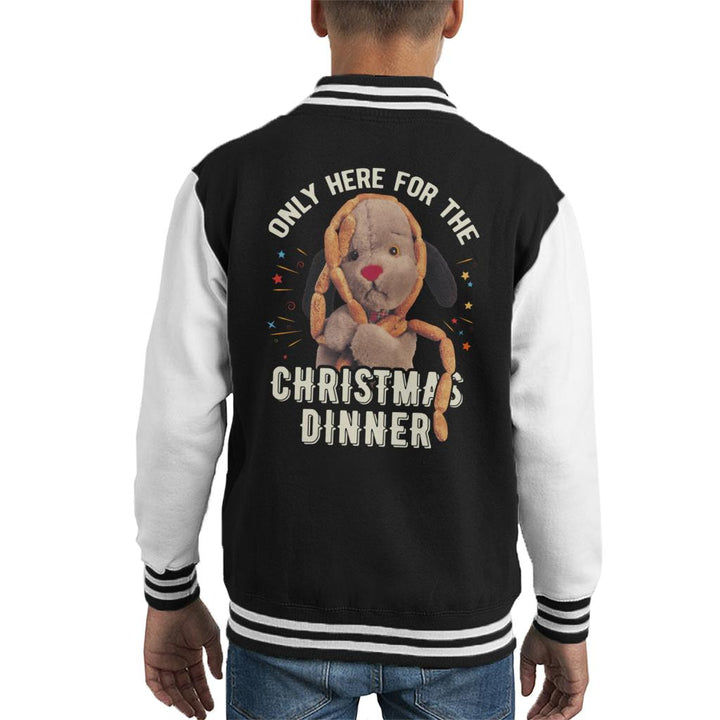Sooty Christmas Sweep Only Here For The Christmas Dinner Kid's Varsity Jacket-Sooty's Shop