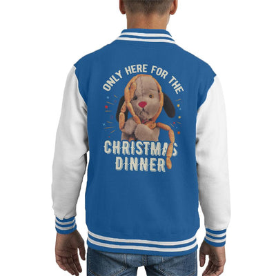 Sooty Christmas Sweep Only Here For The Christmas Dinner Kid's Varsity Jacket-Sooty's Shop
