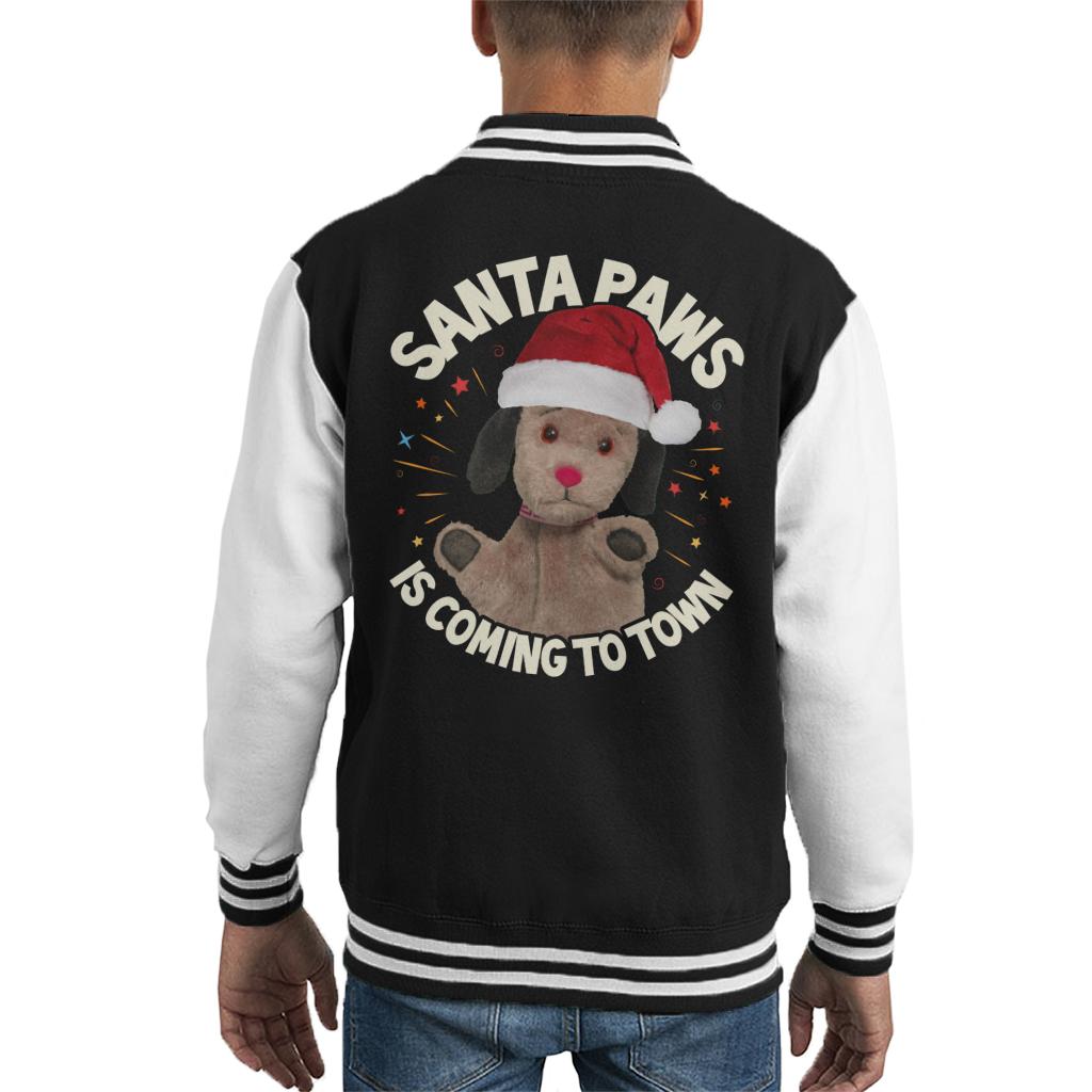 Sooty Christmas Sweep Santa Paws Is Coming To Town Kid's Varsity Jacket-Sooty's Shop
