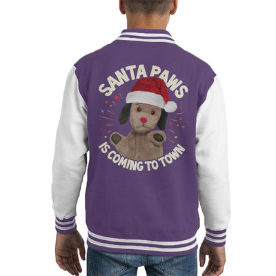 Sooty Christmas Sweep Santa Paws Is Coming To Town Kid's Varsity Jacket-Sooty's Shop