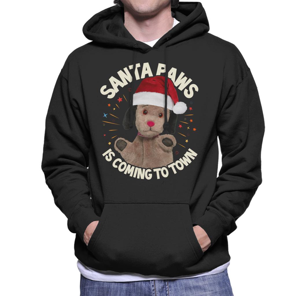 Sooty Christmas Sweep Santa Paws Is Coming To Town Men's Hooded Sweatshirt-Sooty's Shop