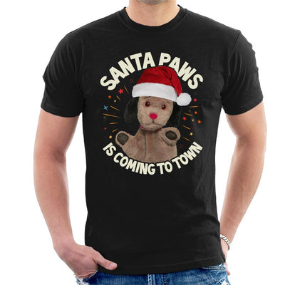 Sooty Christmas Sweep Santa Paws Is Coming To Town Men's T-Shirt-Sooty's Shop