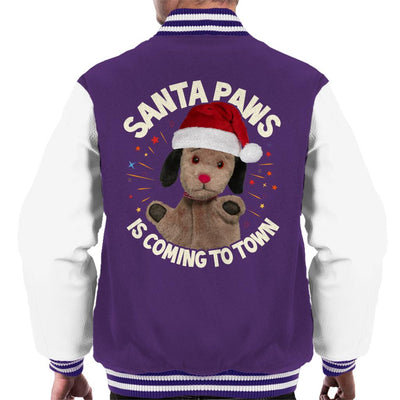 Sooty Christmas Sweep Santa Paws Is Coming To Town Men's Varsity Jacket-Sooty's Shop