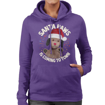 Sooty Christmas Sweep Santa Paws Is Coming To Town Women's Hooded Sweatshirt-Sooty's Shop