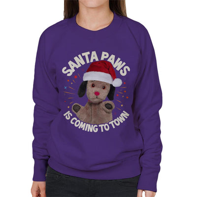 Sooty Christmas Sweep Santa Paws Is Coming To Town Women's Sweatshirt-Sooty's Shop