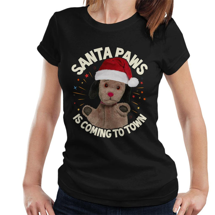 Sooty Christmas Sweep Santa Paws Is Coming To Town Women's T-Shirt-Sooty's Shop