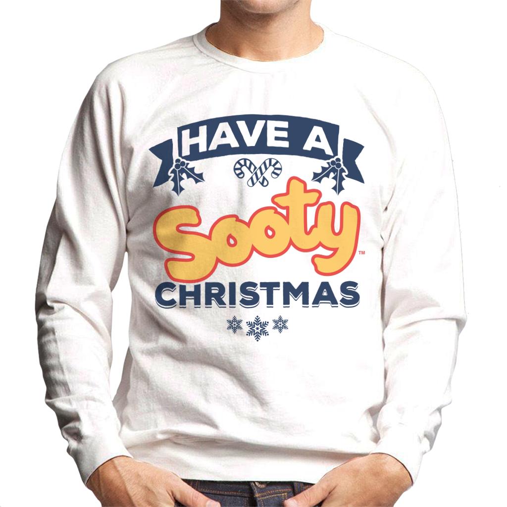 Sooty Christmas Have A Sooty Christmas Blue Banner Design Men's Sweatshirt-Sooty's Shop