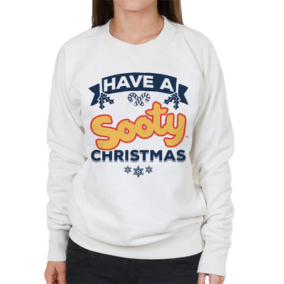 Sooty Christmas Have A Sooty Christmas Blue Banner Design Women's Sweatshirt-Sooty's Shop